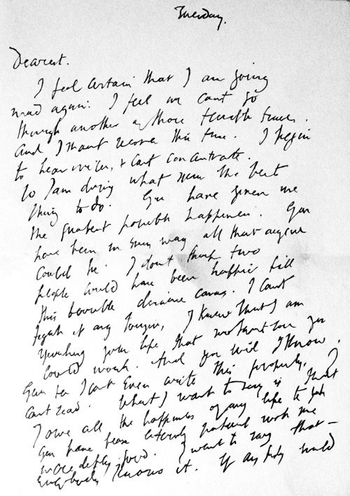 Carta de suicídio de Virginia Woolf